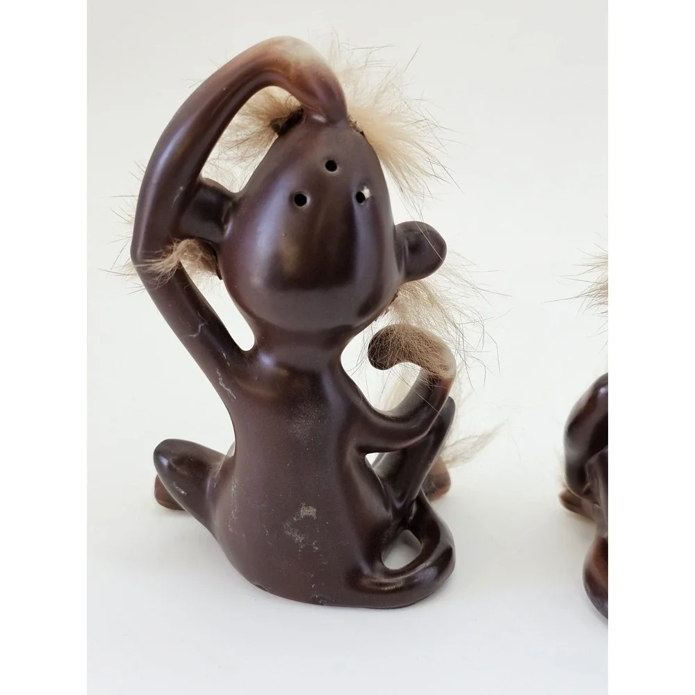 Vintage Norcrest Japan Monkey Salt & Pepper Shakers‎ Anthropomorphic H561 w/Tags